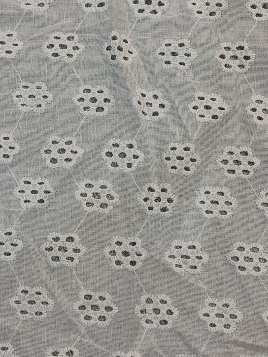 Off-White Dahlia Schiffli Embroidered Fabric