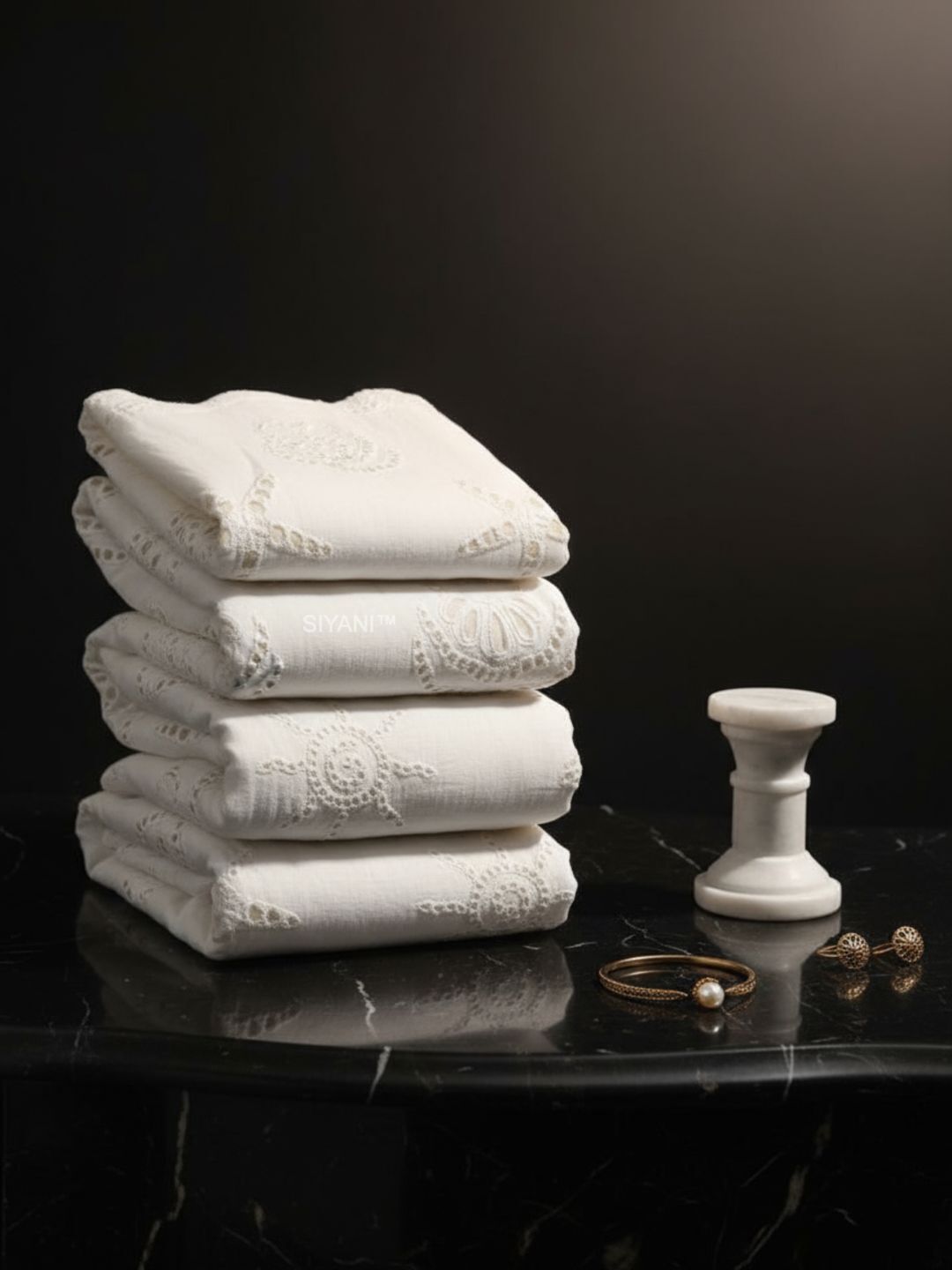 Sun & Shell Cutwork Embroidery Cotton Fabric