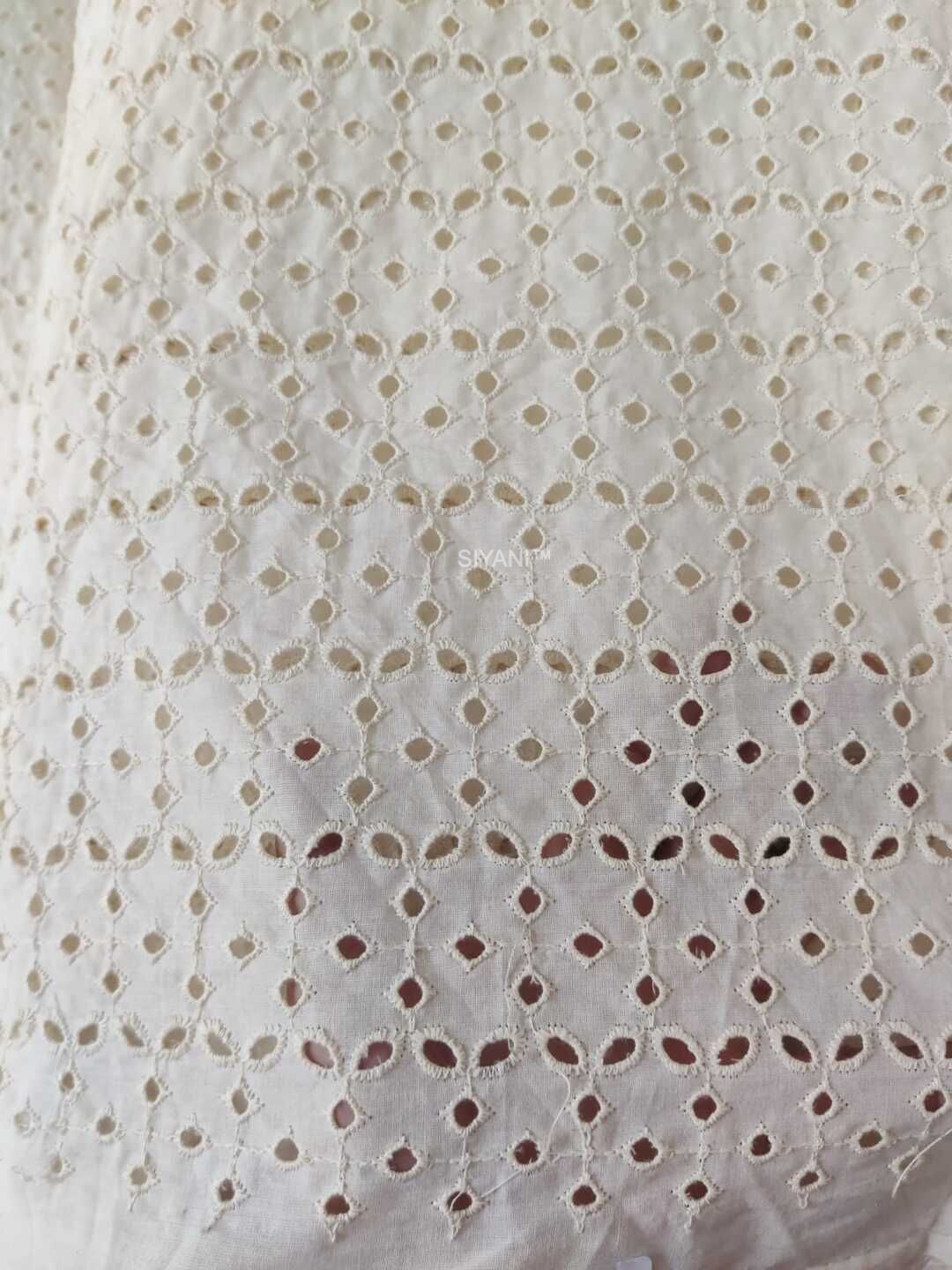 Kora cut work embroidered fabric