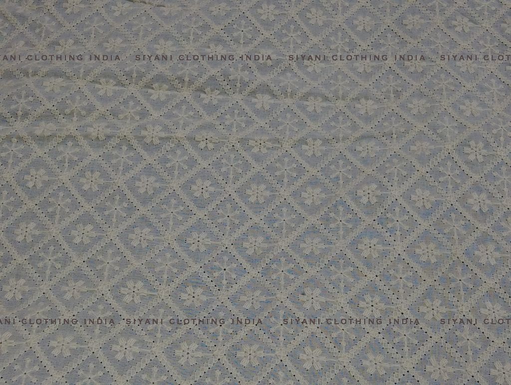 Kora Cotton Square Floral Schiffli