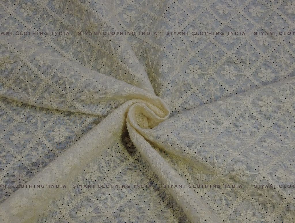 Kora Cotton Square Floral Schiffli