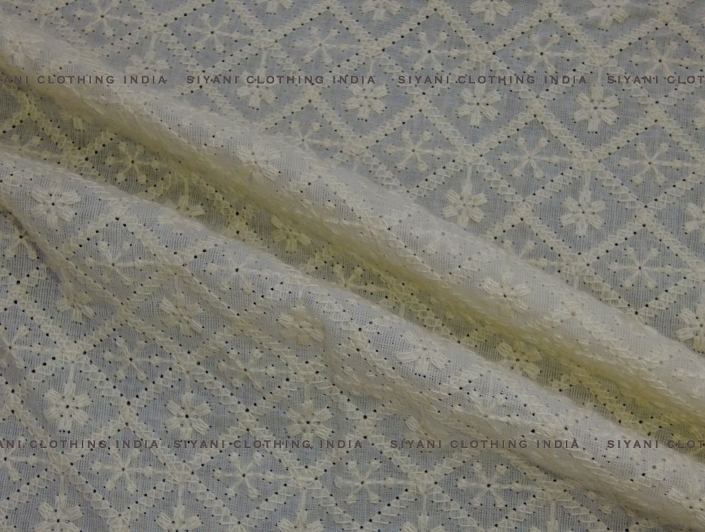 Kora Cotton Square Floral Schiffli