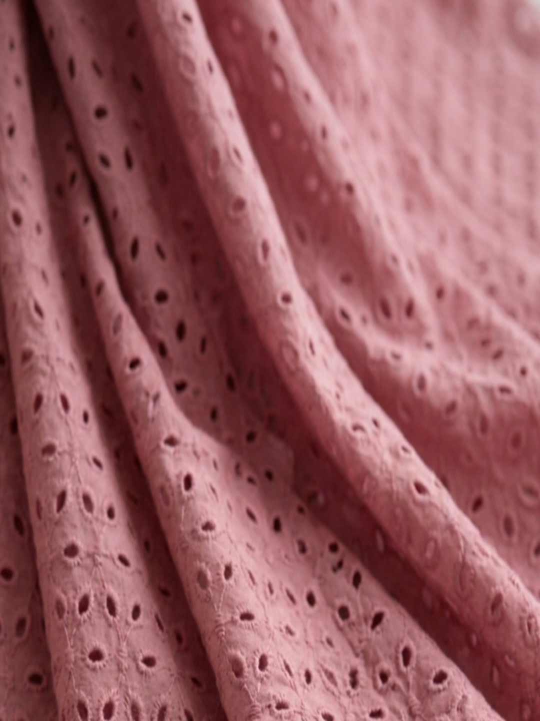 Onion Pink six hole schiffli embroidered fabric