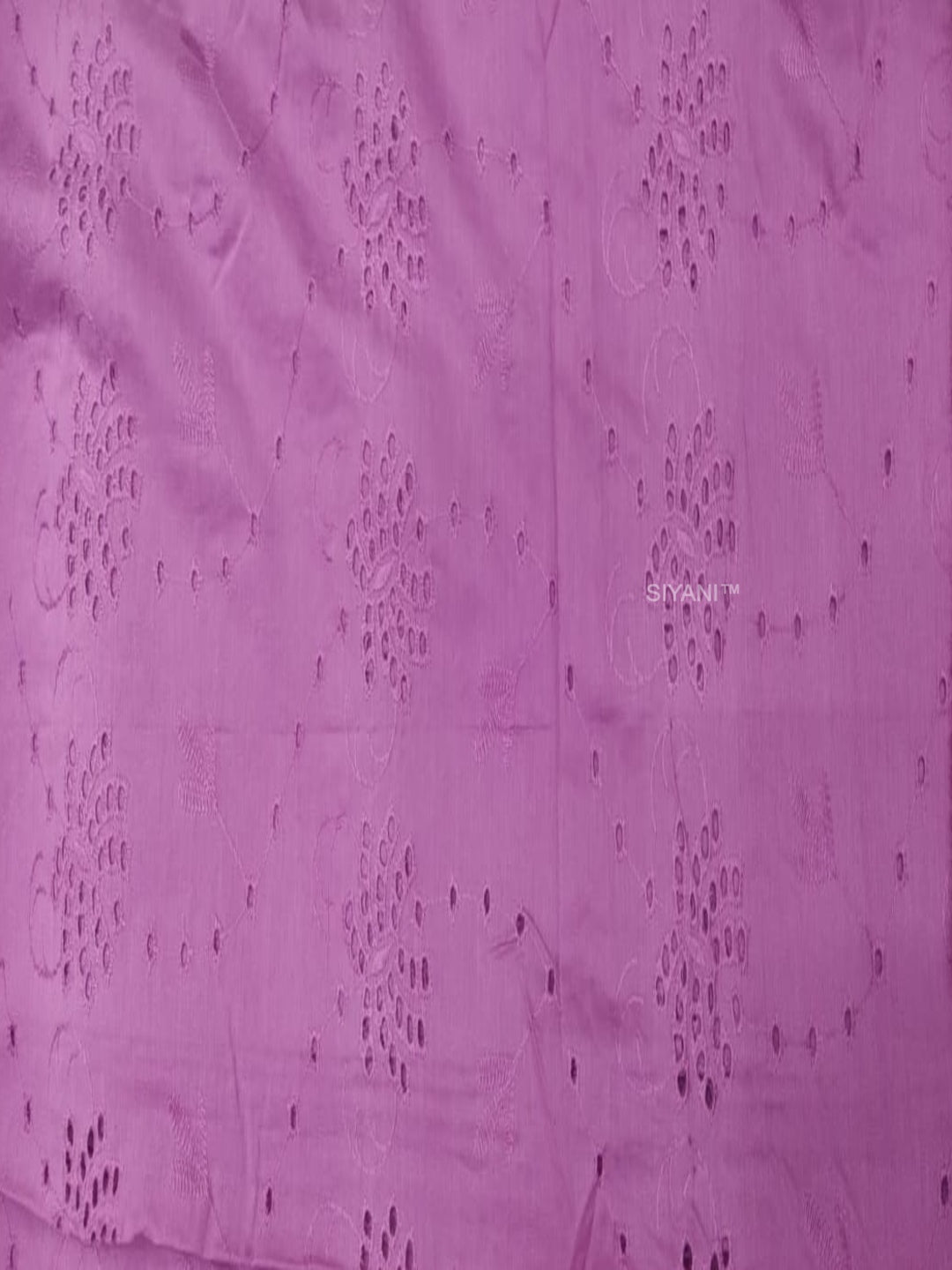 Lavender Floral Eyelet Schiffli Embroidery on Cotton cambric