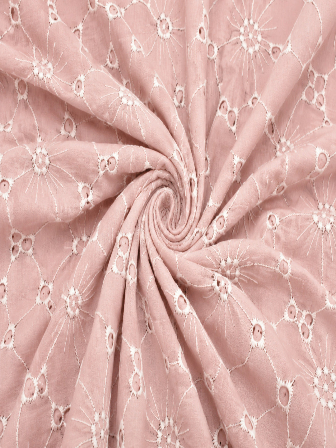 Daisy Web Pattern Pastel pink schiffli fabric