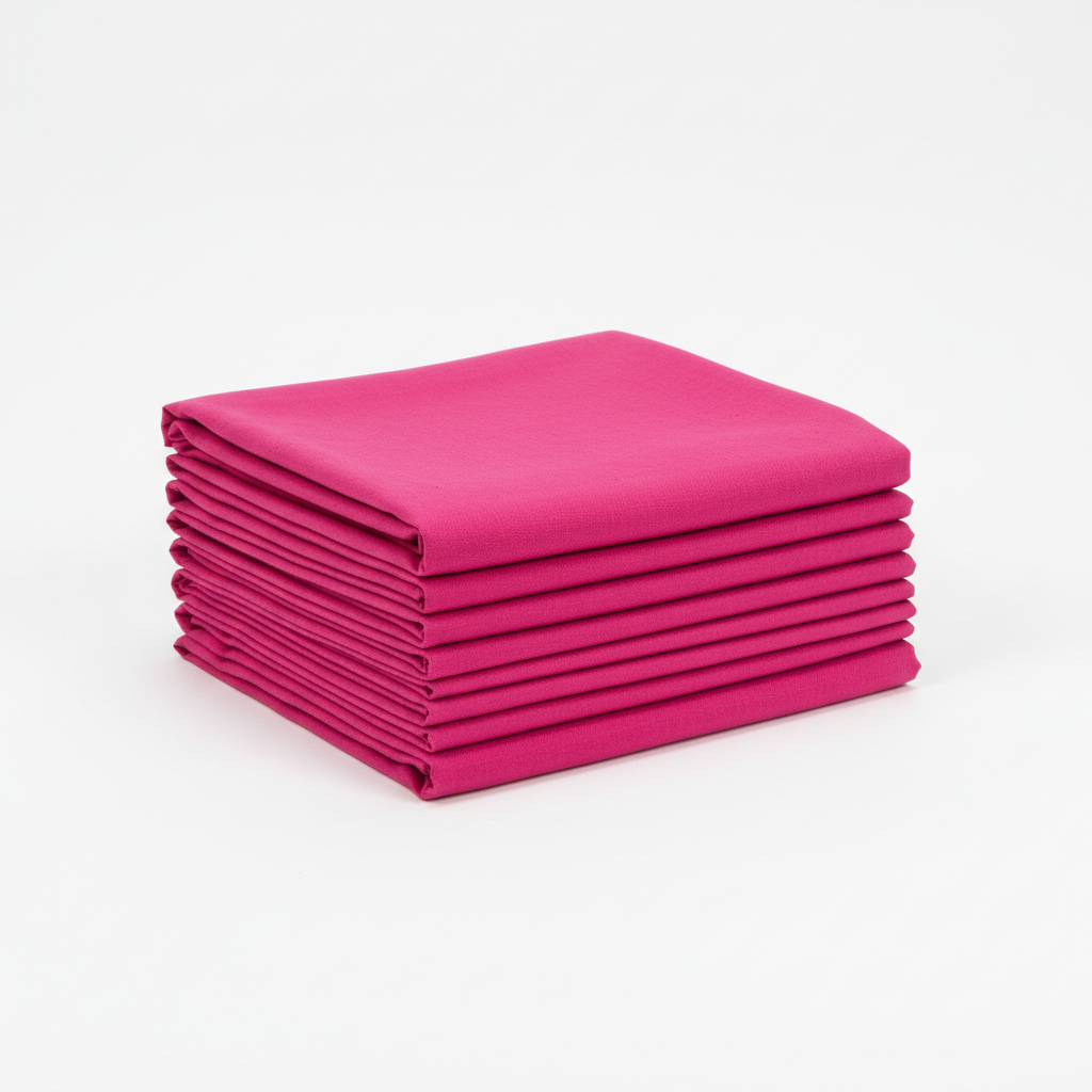 Hot pink Jam Cotton fabric flat lay on white background