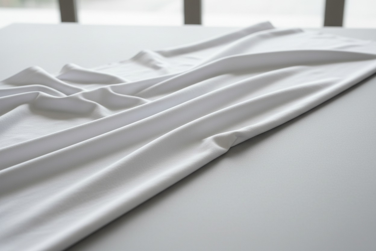 White Cotton Flex Fabric – Elegant Drape
