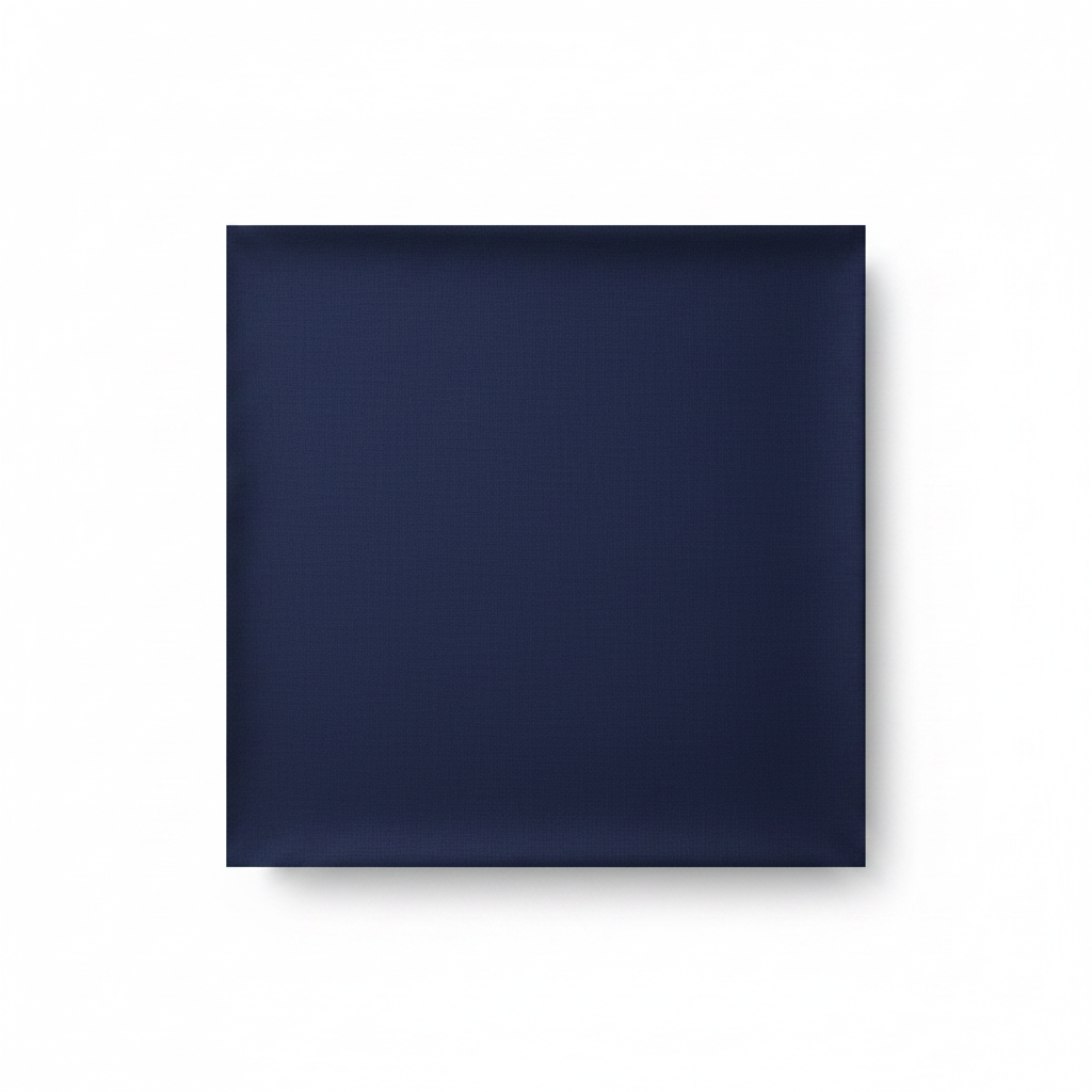 Navy blue cotton poplin lycra fabric flat lay showing smooth fine weave texture