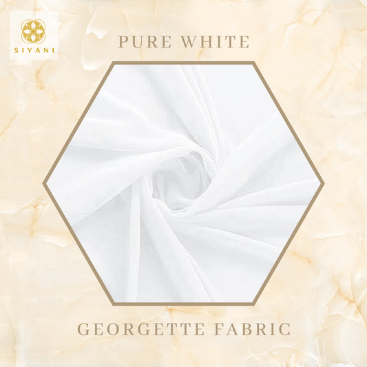 Georgette Fabric White Siyani Clothing India