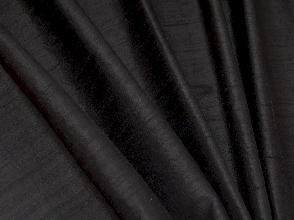 Black Dupion Silk Fabric Siyani Clothing India