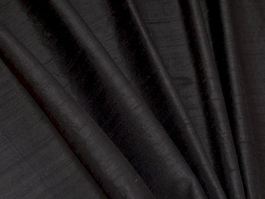 Black Dupion Silk Fabric Siyani Clothing India