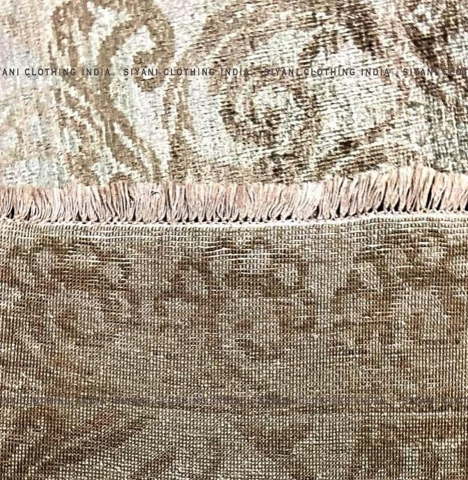Dark Ivory Traditional Pattern Hand Knotted Carpet - Siyani Clothing India