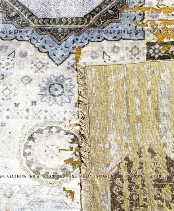 Beige Hand Knotted Carpet - Siyani Clothing India