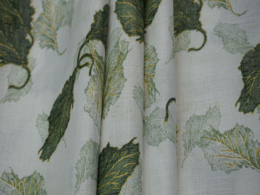White And Green Flower Print Rayon Fabric Siyani Clothing India