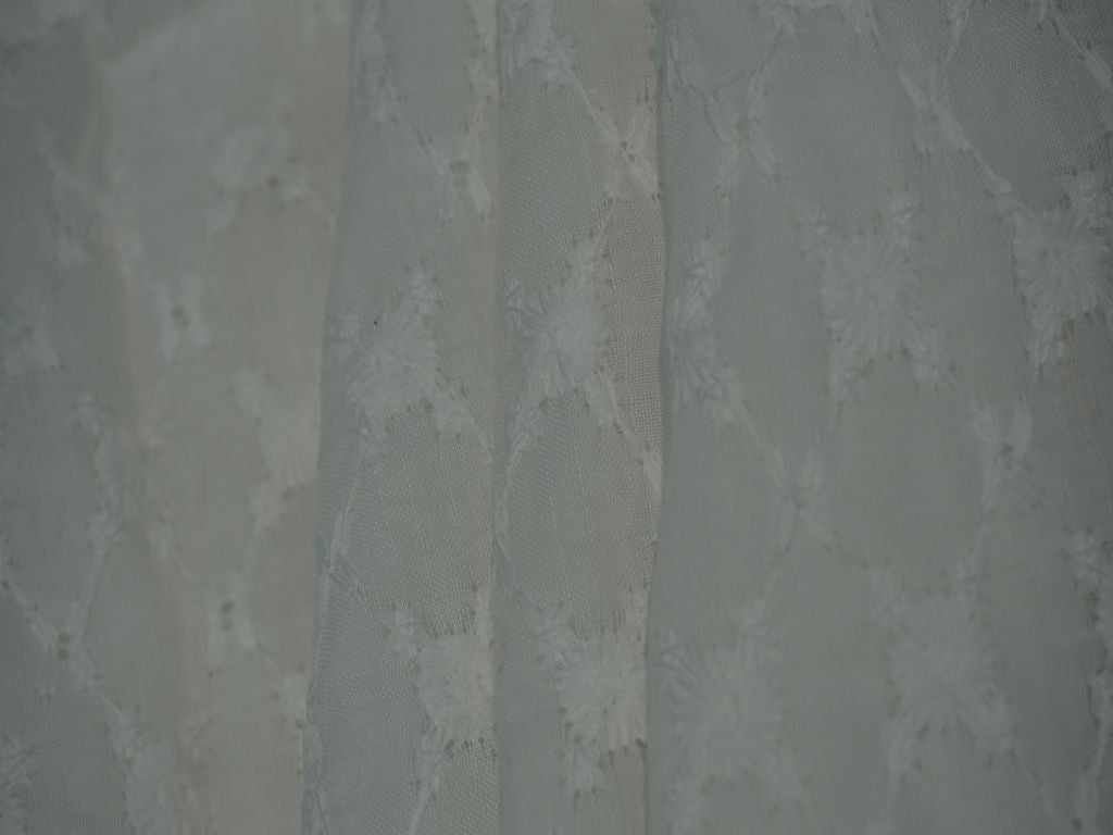 White Dyeable Phulkari Chikankari Embroidered Fabric Siyani Clothing India