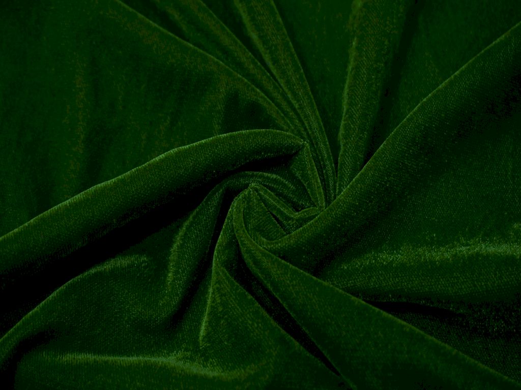 Dark Green Solid Velvet Fabric