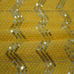 Mustard Sequins And Thread Embroidered Chiffon Fabric - Siyani Clothing India