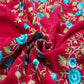 Siyani  Dark Pink Muticolor Thread Embroidered Velvet Fabric
