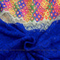 Siyani Royal Blue And White Multicolor Thread Embroidered Georgette Fabric