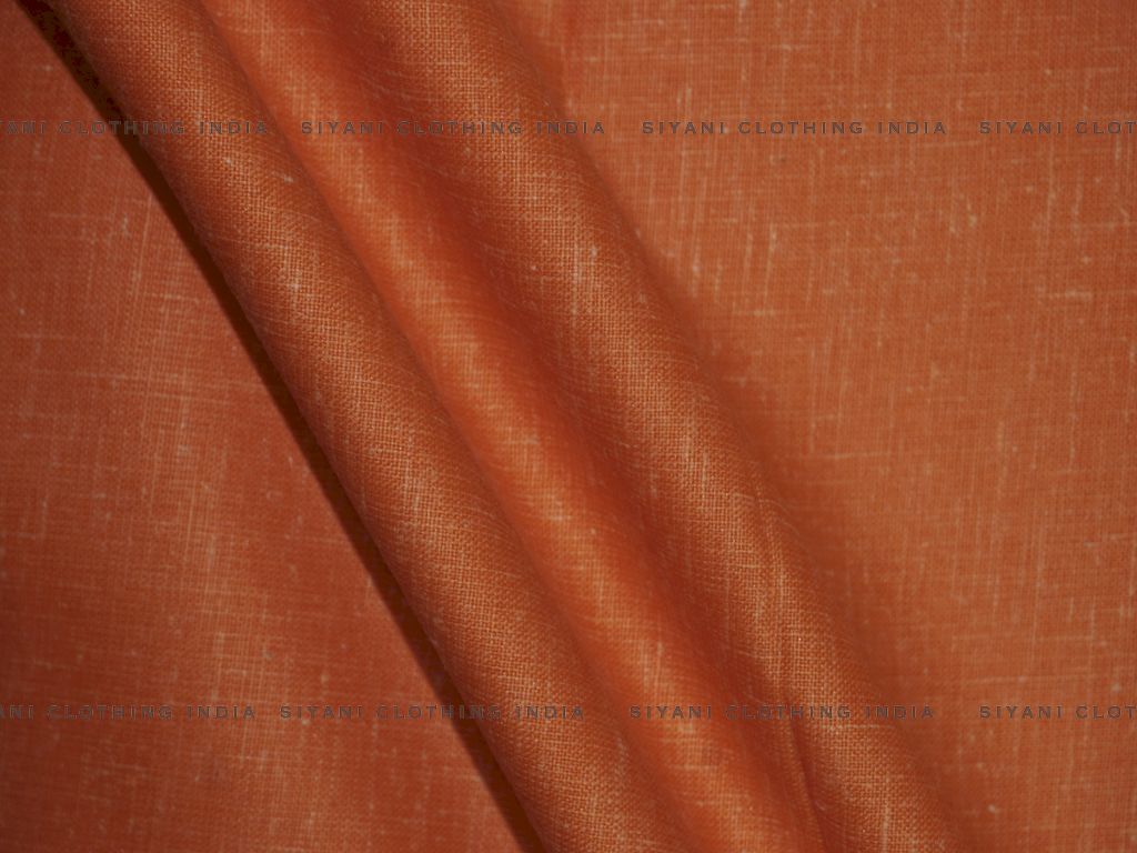 Orange Poly Cotton Fabric Siyani Clothing India