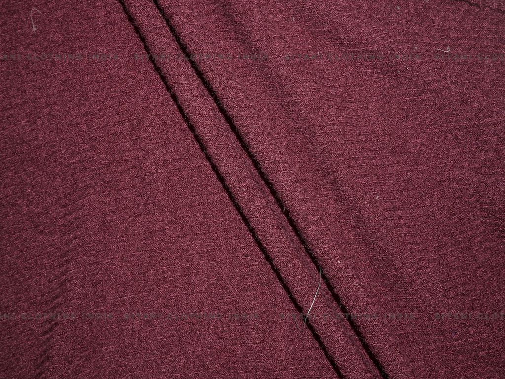 Dark Maroon Woven Wool Fabric - Siyani Clothing India