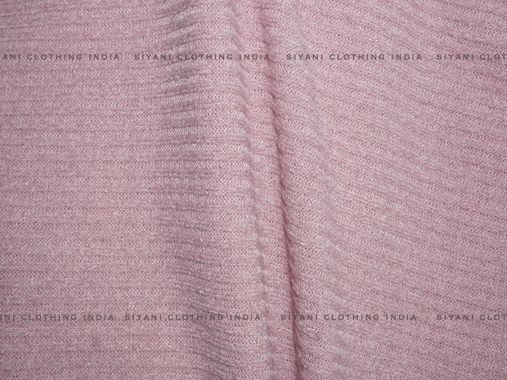 Baby Pink Woven Wool Fabric - Siyani Clothing India