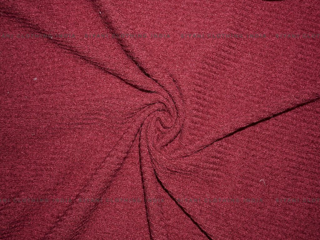 Siyani Maroon Woven Wool Fabric