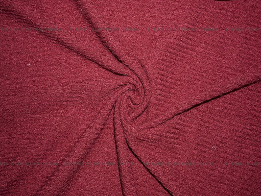 Siyani Maroon Woven Wool Fabric