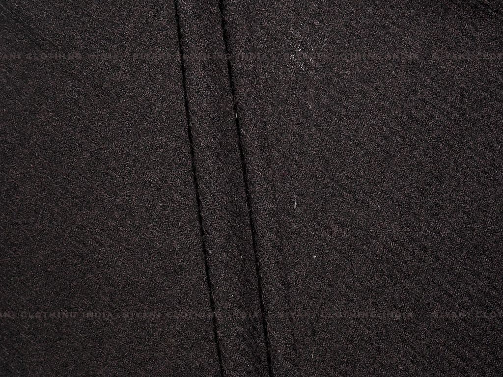 Black Woven Wool Fabric - Siyani Clothing India
