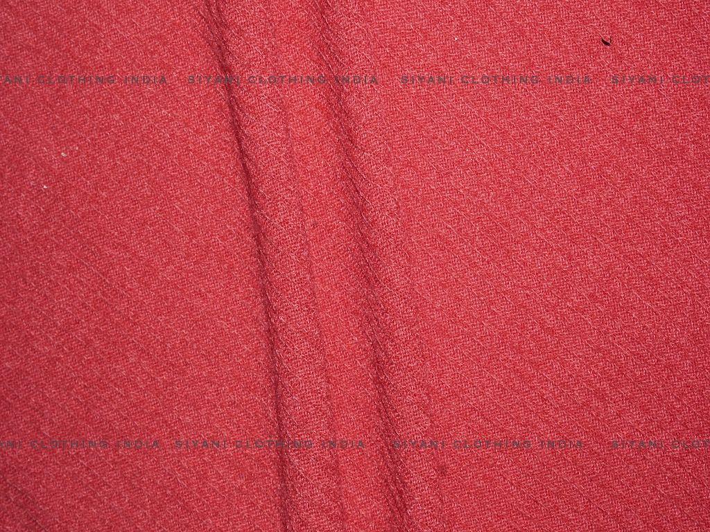 Red Woven Wool Fabric - Siyani Clothing India