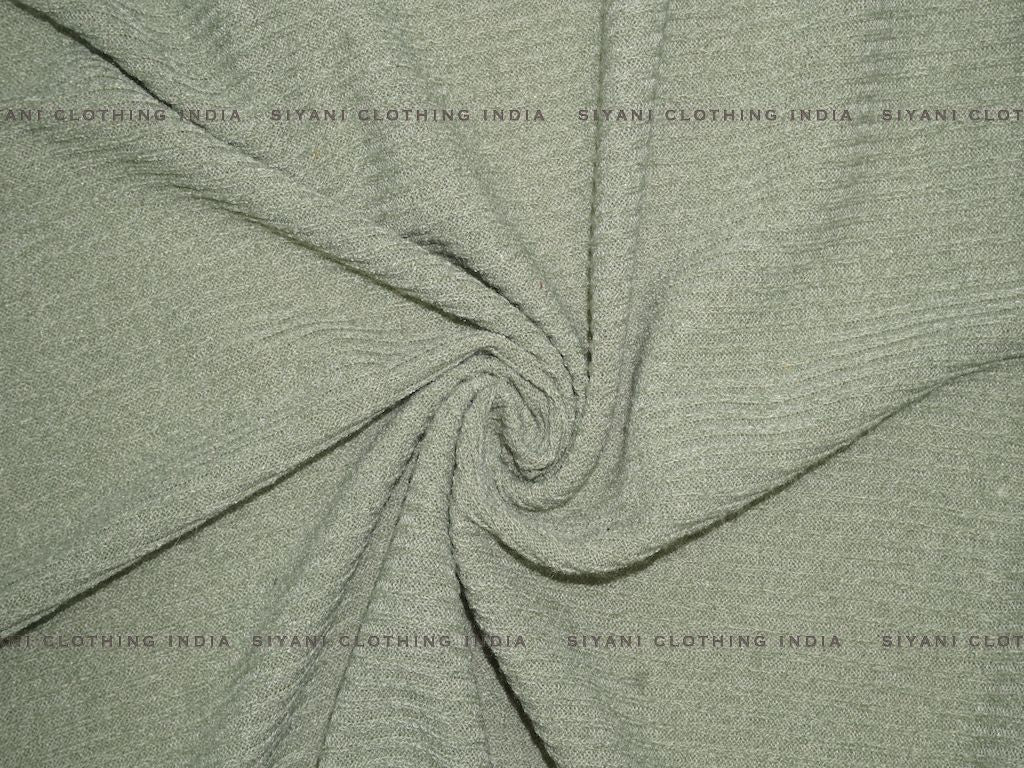 Siyani Sage Green Woven Wool Fabric