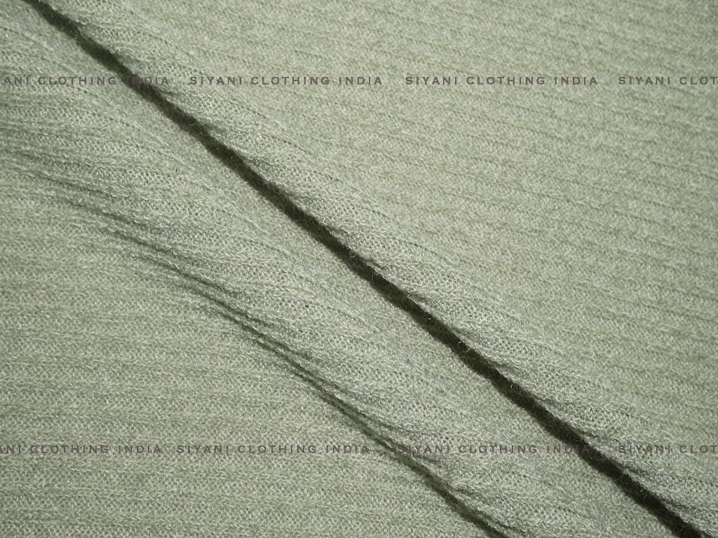 Sage Green Woven Wool Fabric - Siyani Clothing India