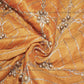 Siyani Orange Gota And Motifs Embroidered Silk Fabric