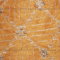 Orange Thread And Motifs Embroidered Silk Fabric - Siyani Clothing India