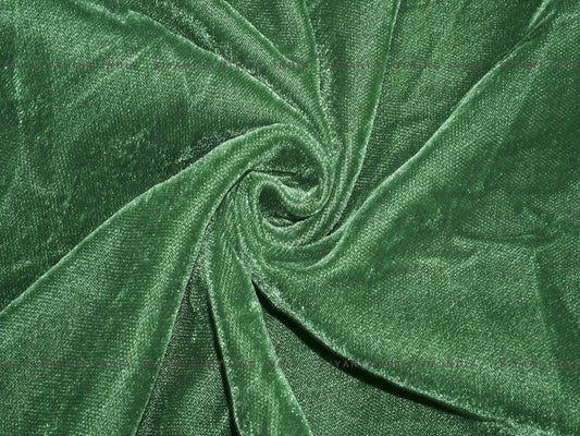 Siyani Leaf Green Solid Velvet Fabric