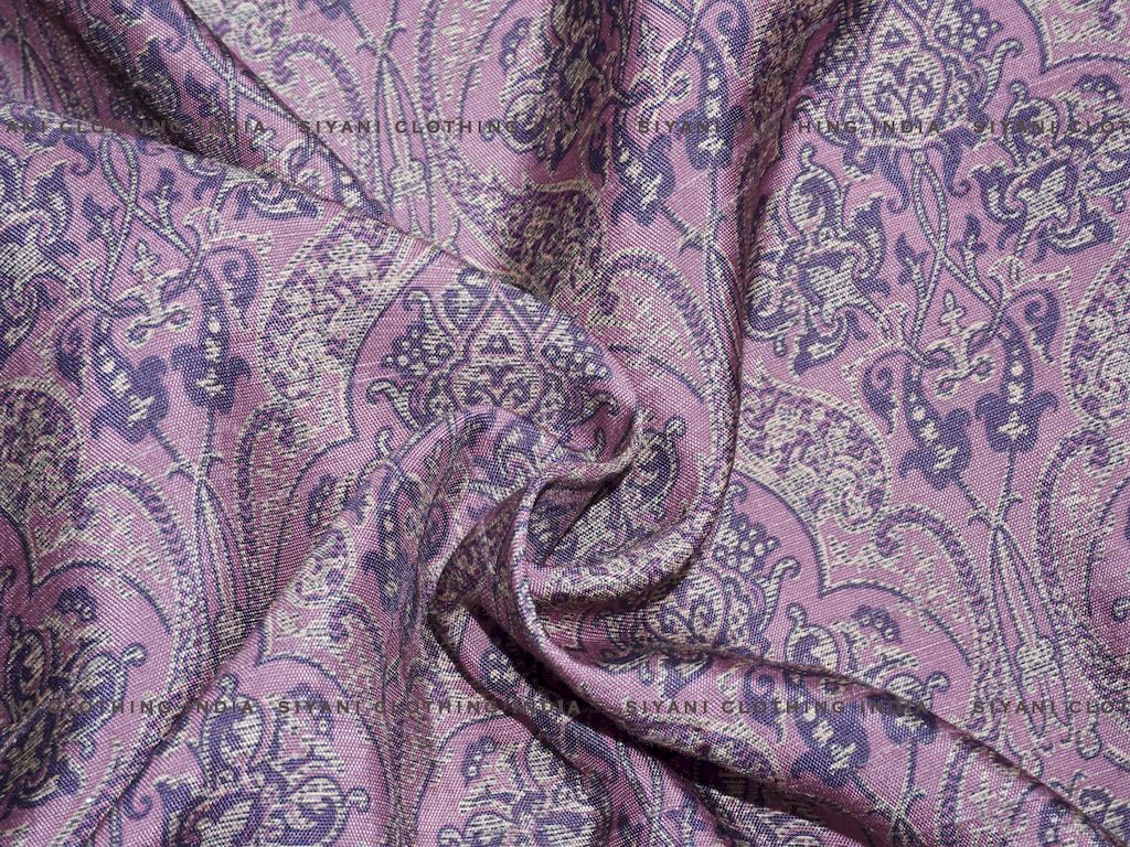 Pastel Floral Printed Raw Silk Fabric – Siyani Clothing India