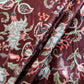 Maroon Floral Embroidered Velvet Fabric - Siyani Clothing India