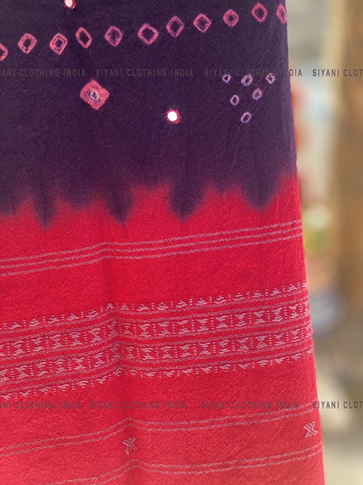 Pink & Purple Pure Wool Embroidered Handmade Shawl - Siyani Clothing India