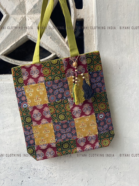 Multicolor Batik Design Handmade Sling Bag - Siyani Clothing India