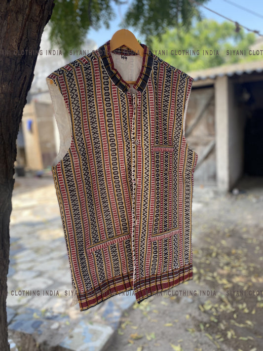 Siyani White Woven Textured Handmade Nehru Jacket