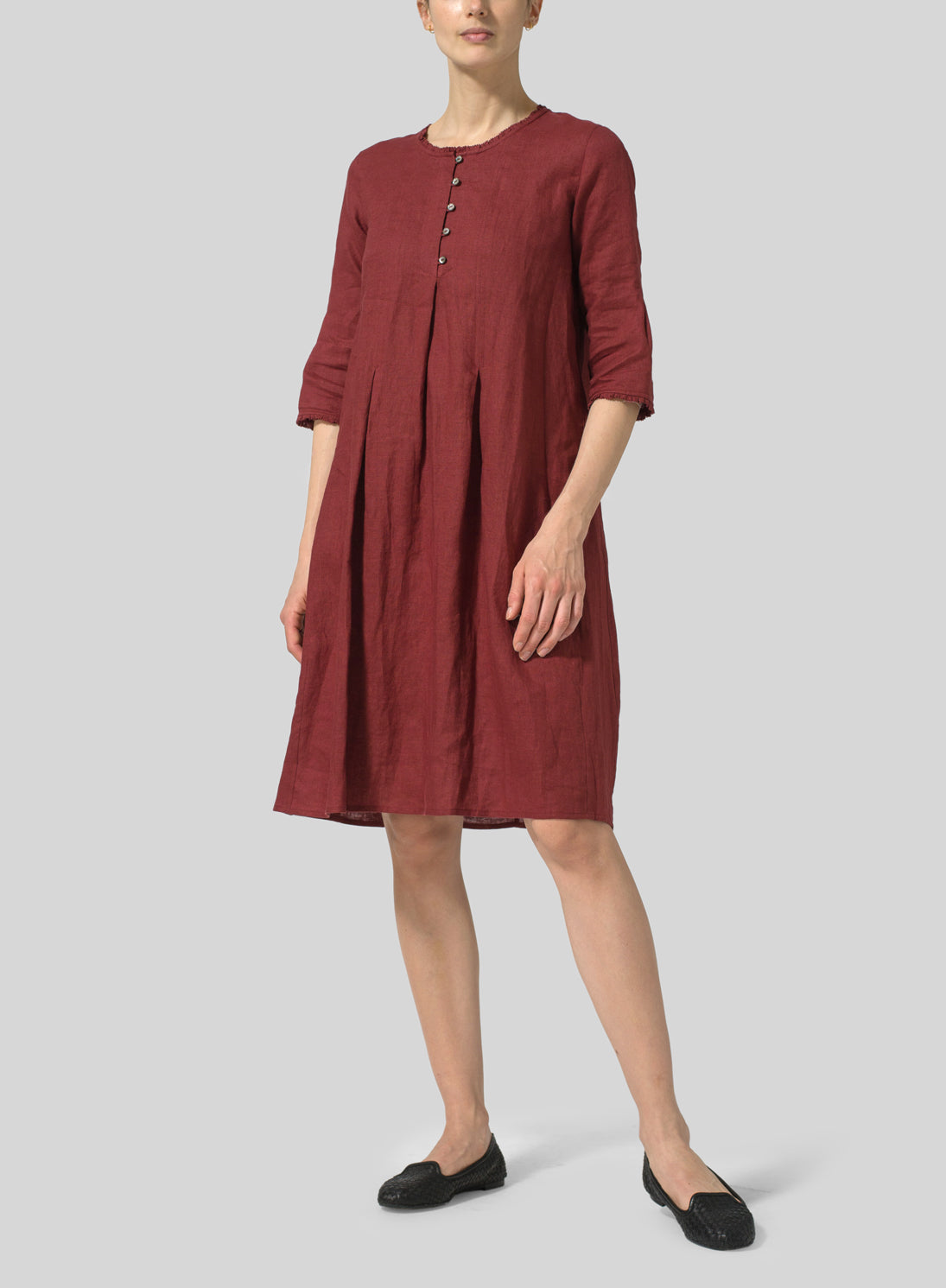 Siyani Maroon Linen Tunic