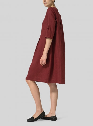 Maroon Linen Tunic - Siyani Clothing India