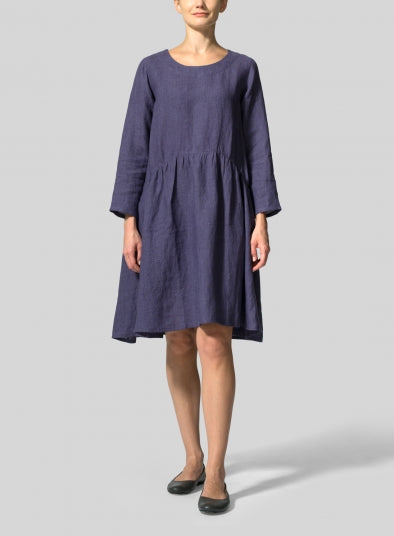 Siyani Navy Blue Linen Tunic