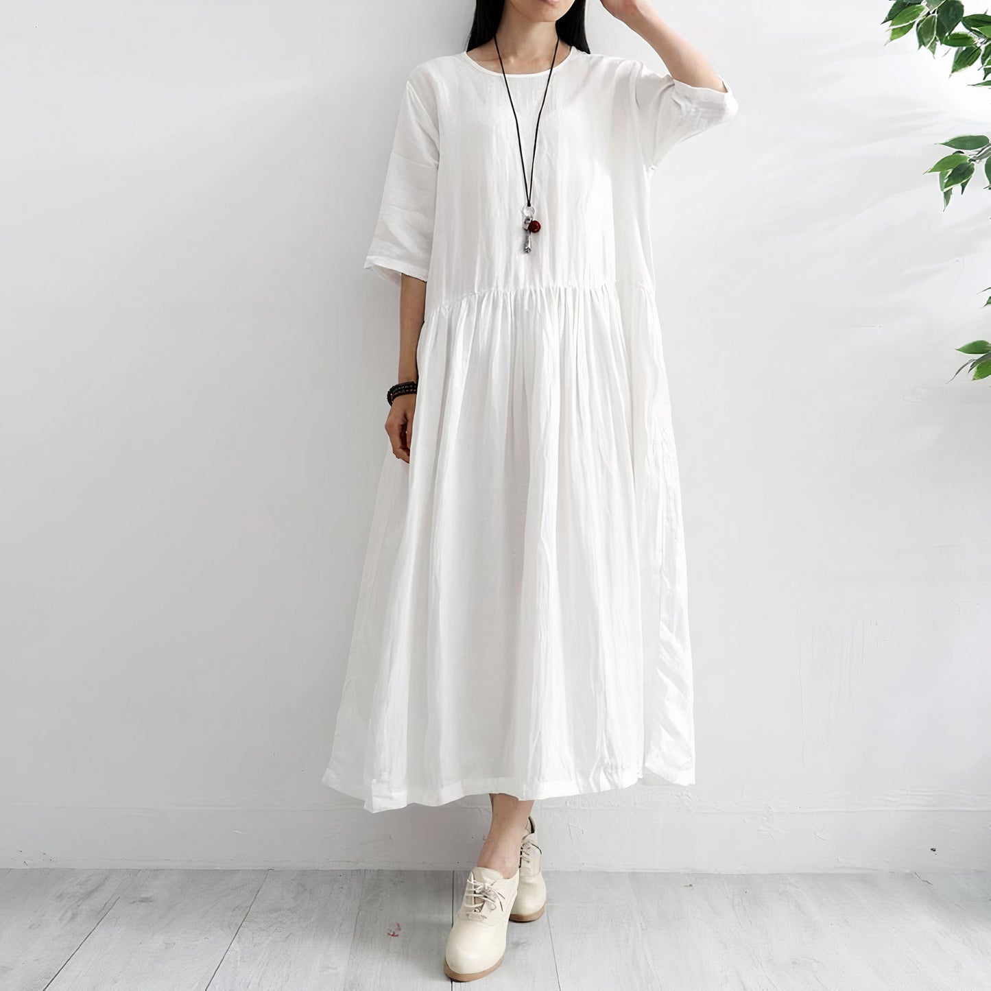 Siyani White Cotton Tunic