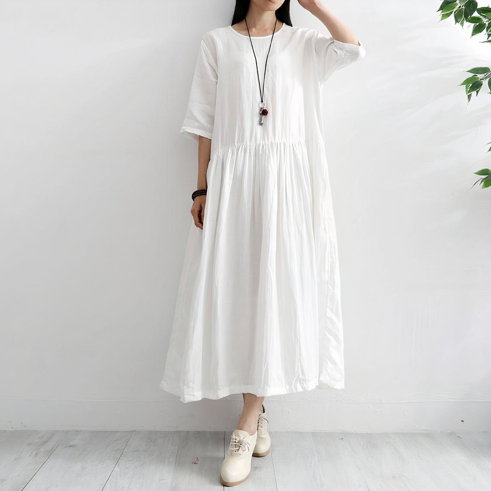 Siyani White Cotton Tunic