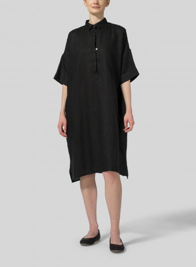 Siyani Black Linen Tunic