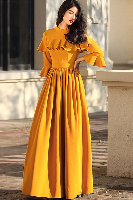 Yellow Cotton Anarkali Kurta Siyani Clothing India