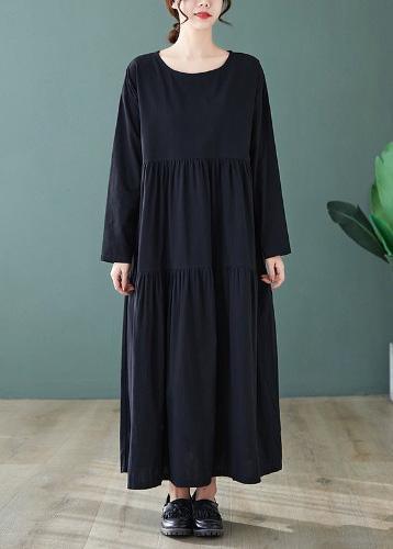 Siyani Black Pleated Linen Long Kurta