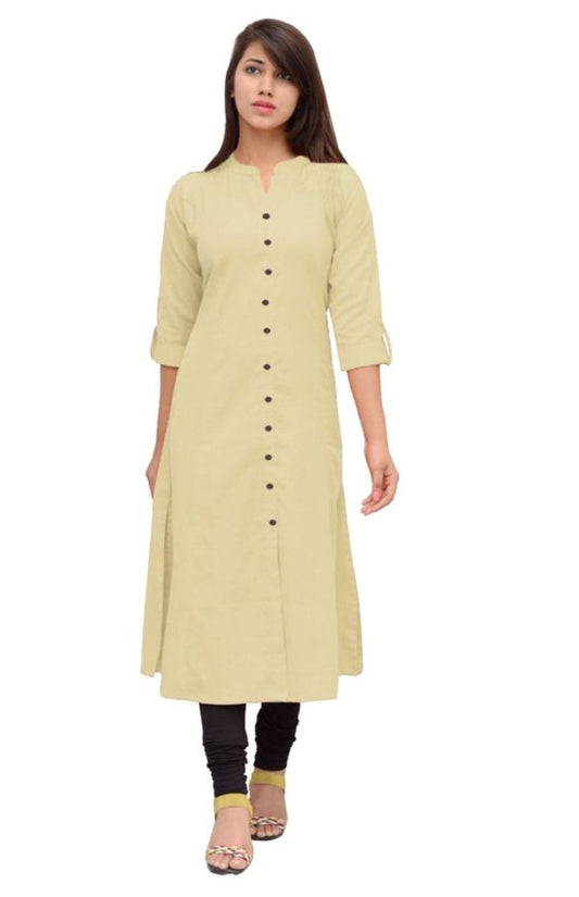 Off White Cotton A line Kurta Siyani Clothing India