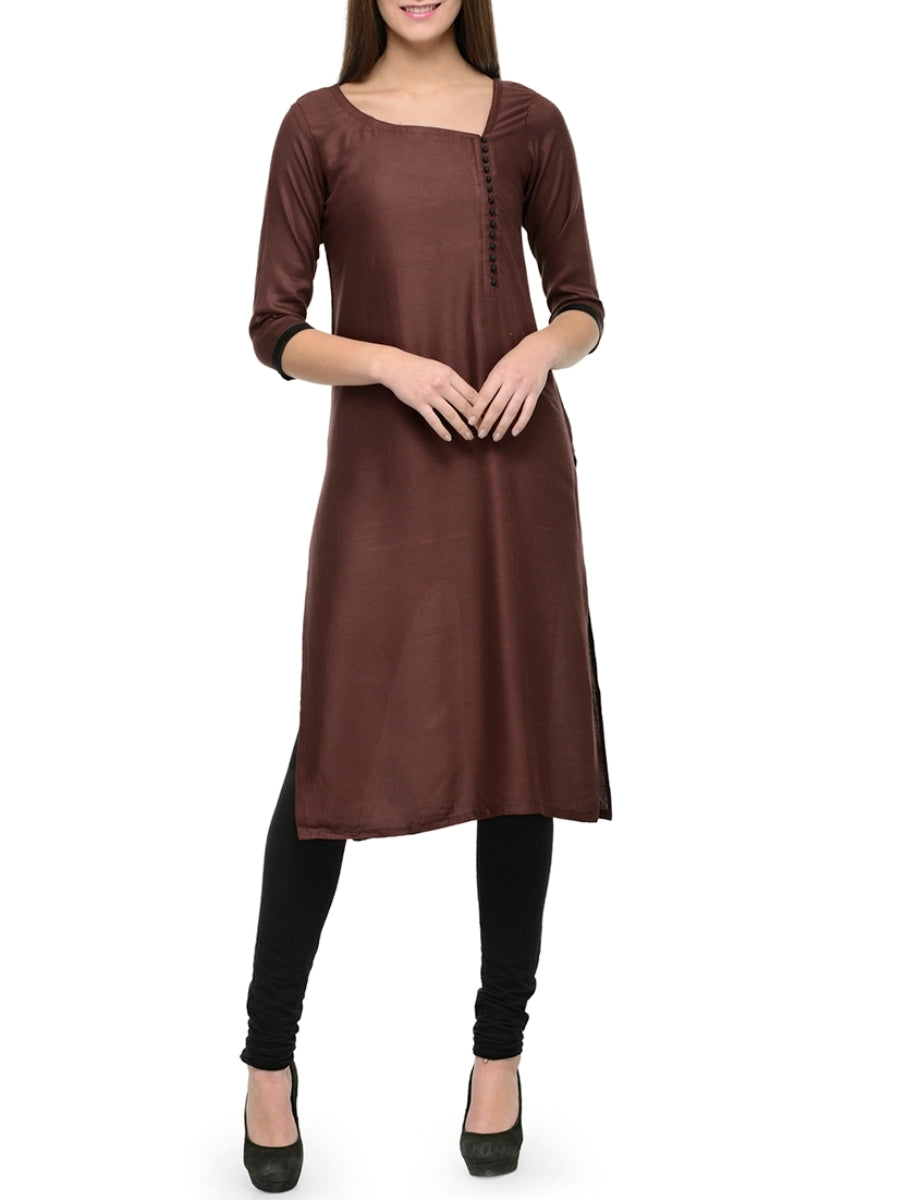 Brown Cotton Kurta With Churidaar Siyani Clothing India